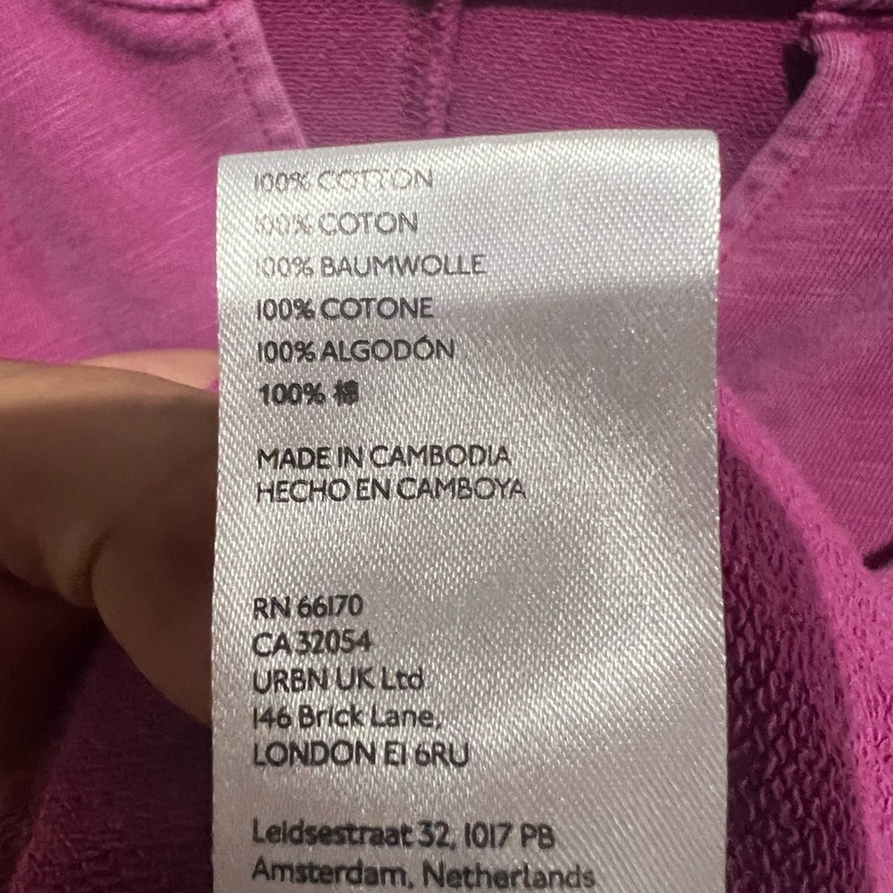 Pilcro Magenta Sweatshirt 100% Cotton EUC Size XS Oversized - Picture 3 of 4